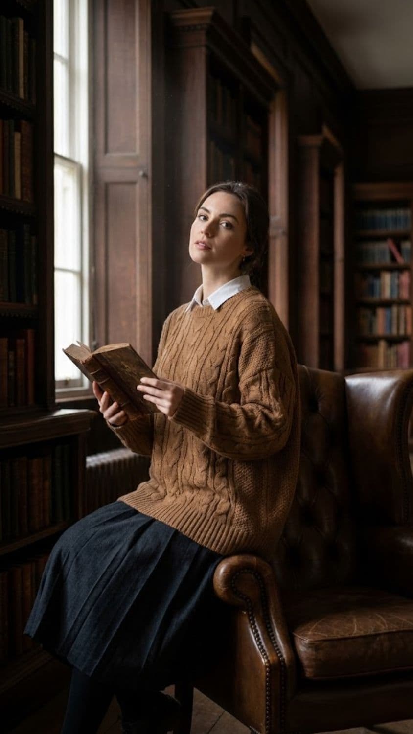 AI generated output for Grand Library Dark Academia