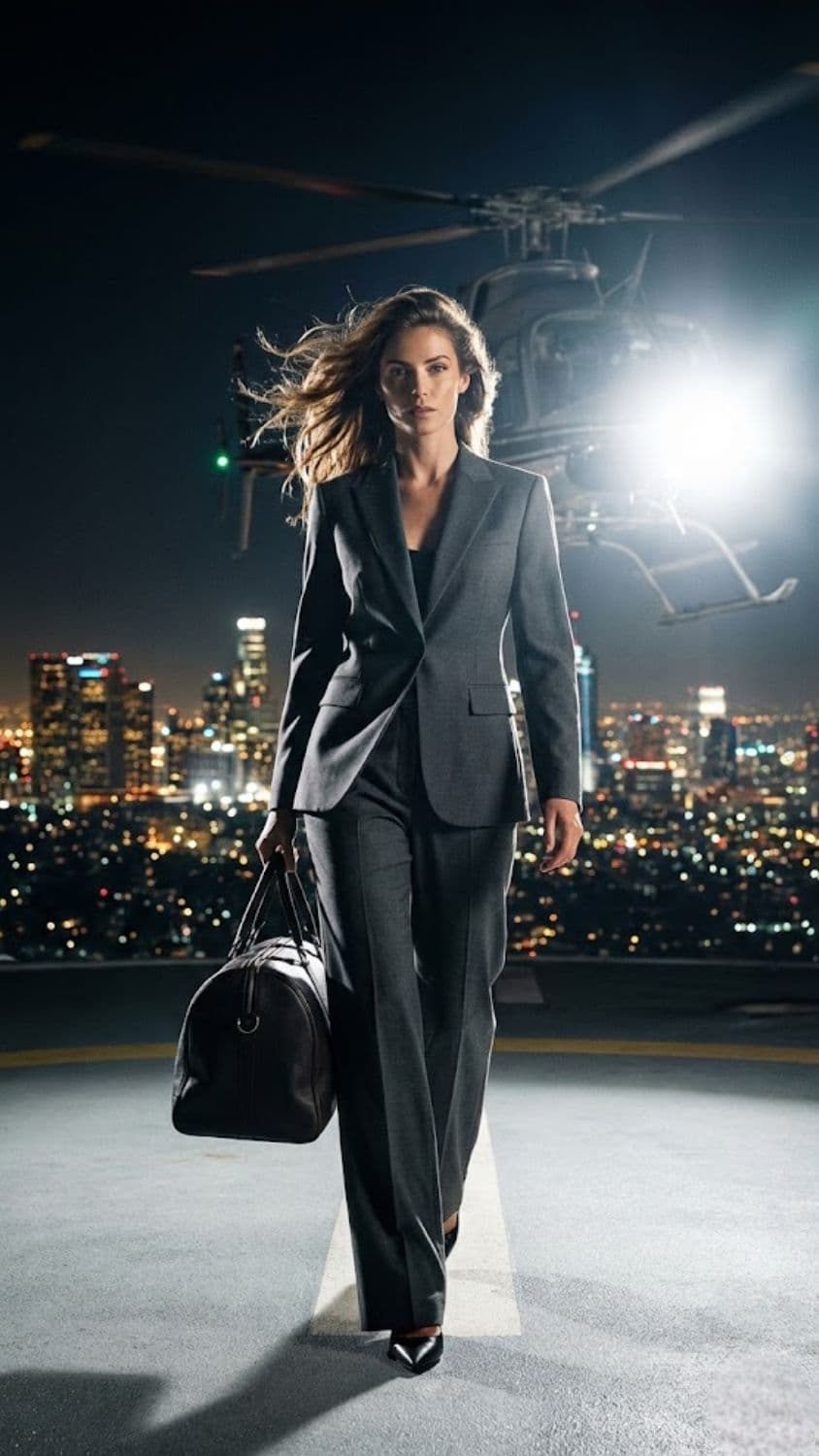 AI generated output for Rooftop Helicopter Pad Night