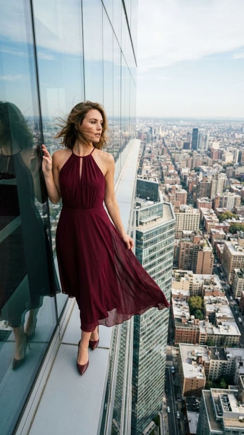 AI generated output for Skyscraper Exterior Ledge Drama