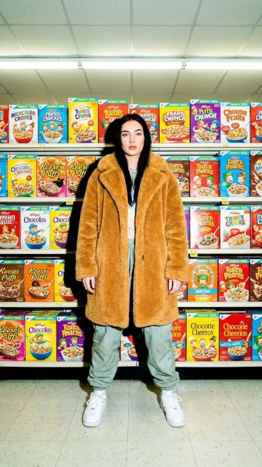 AI generated output for Supermarket Aisle Flash Photography