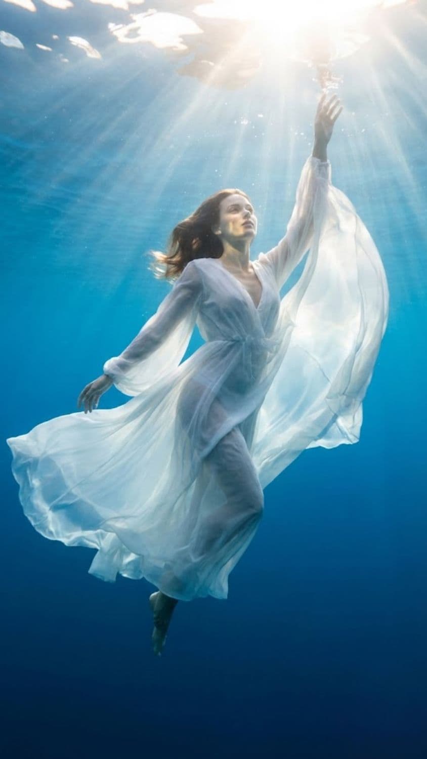 AI generated output for Underwater Ethereal Gown Floating